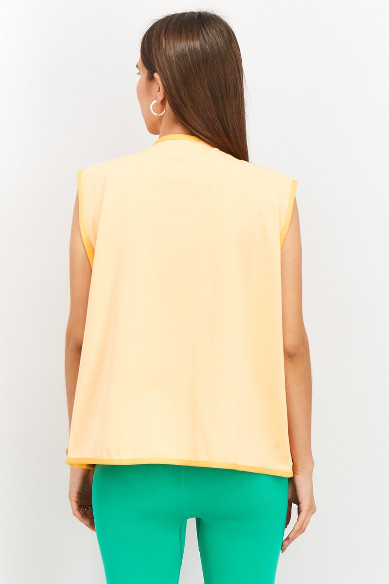 Adidas Women Sportswear Fit 4 Front Pocket Sleeveless Outdoor Vest, Light Orange - Image 2